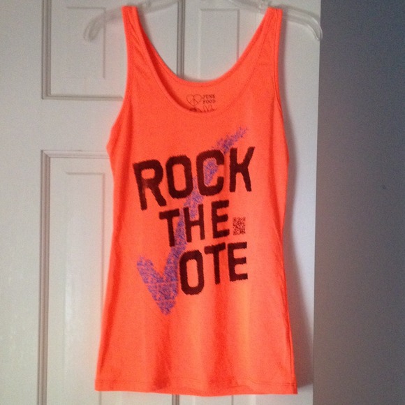NEON orange sleeveless tee