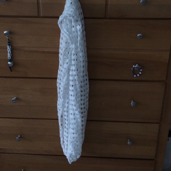 White infinity scarf with holes