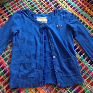 Blue hollister cardigan