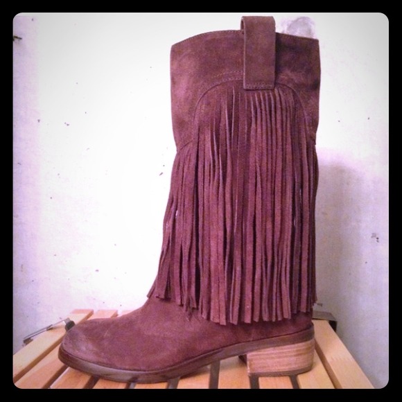 Lucky Brand Suede FRINGE boots