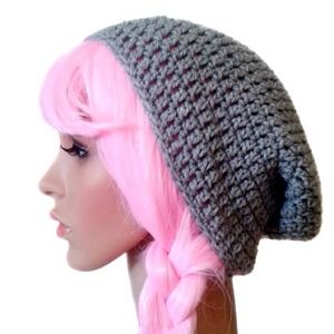 Grey slouch beanie
