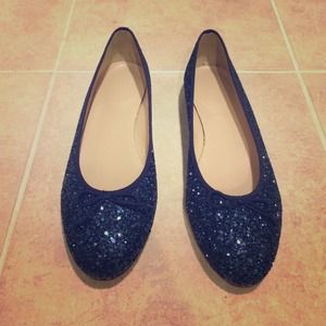 J. Crew Kiki glitter ballet flats