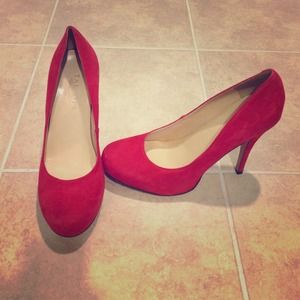 Talbots red suede pumps. 8.5