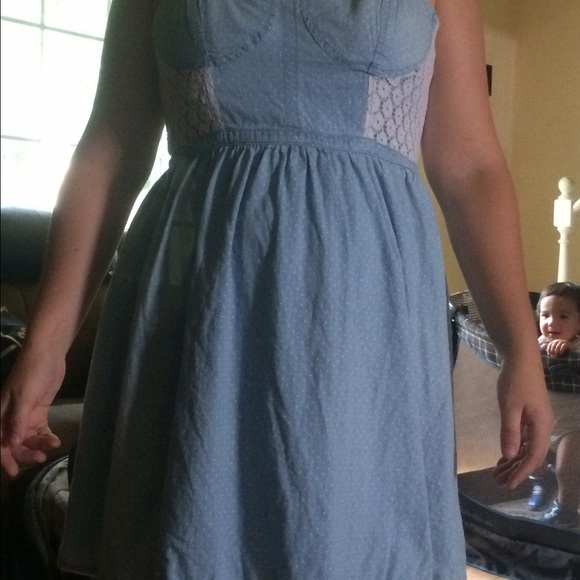 Candies denim lace dress - Picture 2 of 3