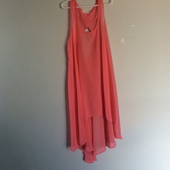 Pink chiffon HighLow Shirt