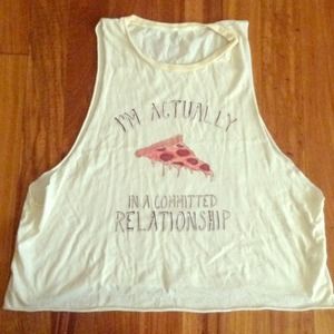 Brandy Melville pizza tank tee