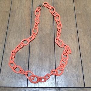 J Crew Coral Chain-Link Necklace