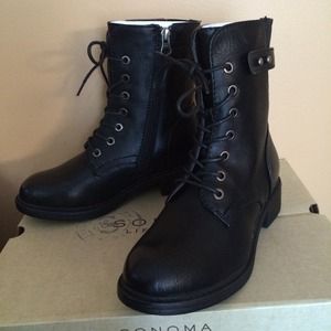 Black combat boots