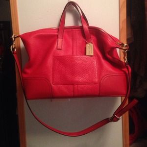 Red Leather AUTHENTIC Coach purse!