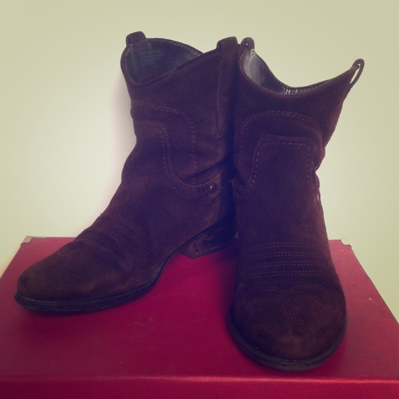 Brown Suede Franco Sarto ankle boots