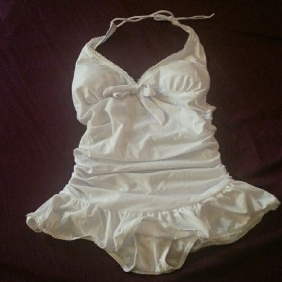 NWOT White one piece bathing suit