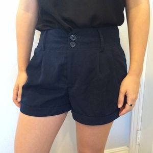 Blue High Waisted Shorts