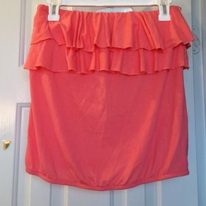 Coral strapless top