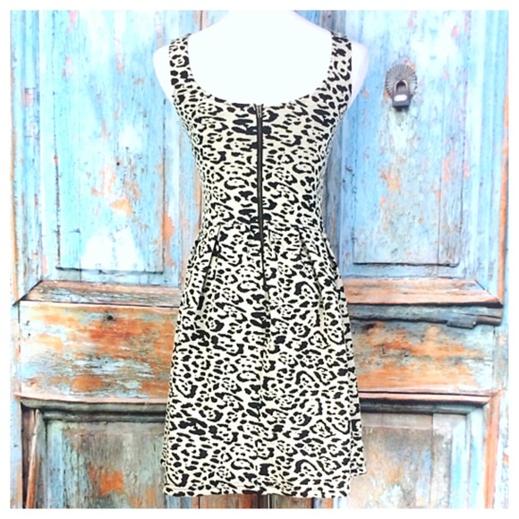 Ivory/Black Animal Print Dress - Picture 2 of 2