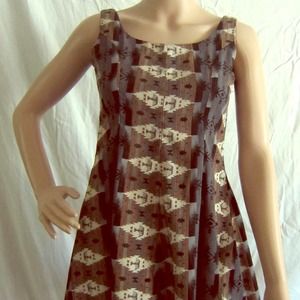 Vintage Petite Mini Dress in Ethnic Print