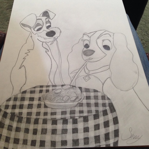 Lady and the tramp drawing - Picture 1 of 1