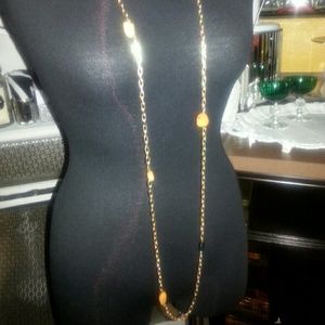 Gold plated necklace with earth stones.