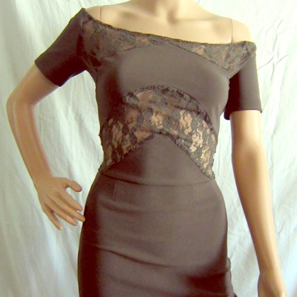 Topshop Bodycon Mini Dress with Lace Inserts