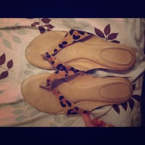 Cheetah fur sandals