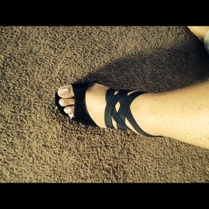 Sexy Strappy Black High Heels