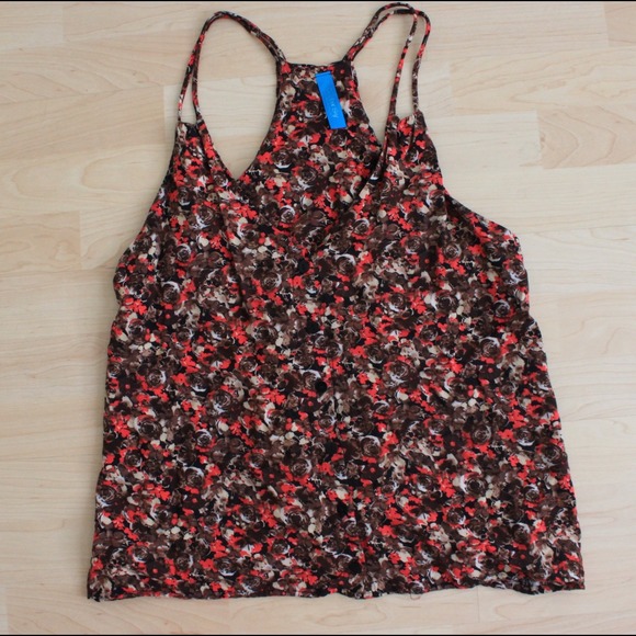 Floral Two-Strap V-Neck Tank Top