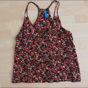 Floral Two-Strap V-Neck Tank Top