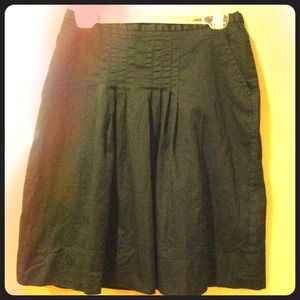 Classic Knee Length Pleated Black Skirt