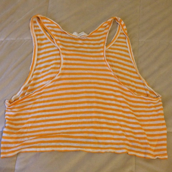 Orange and white striped crop top - Picture 2 of 2
