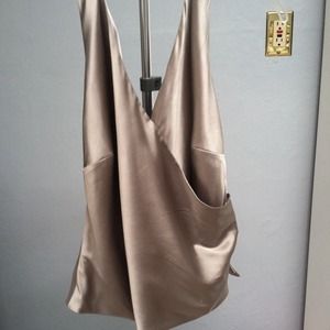 Silk and polyester blend halter