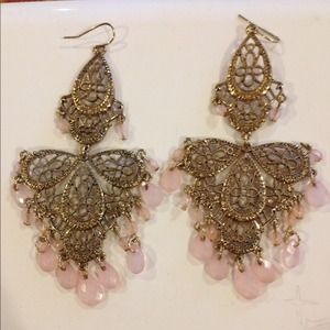Chandelier gold earrings