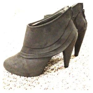 Grey suede booties 6 1/2.