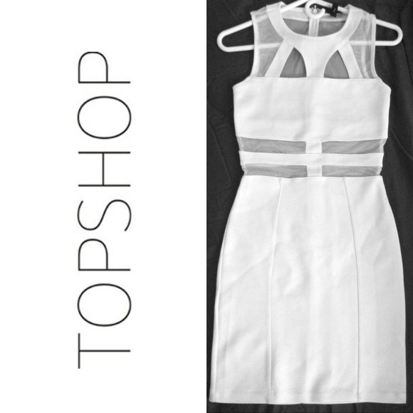 Topshop Dresses & Skirts - NWT Topshop White CUTOUT MESH dress