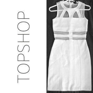 NWT Topshop White CUTOUT MESH dress