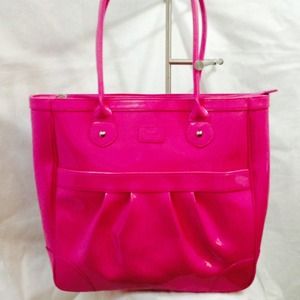 Baekgaard Large Pink Patent Leather Tote
