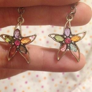 Starfish colorful earrings