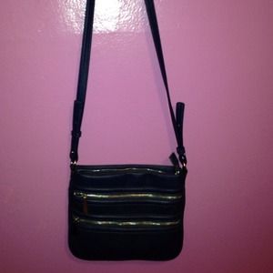 Navy blue zippered bag
