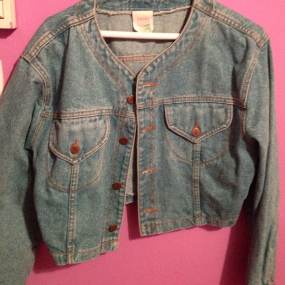 Vintage Turquoise Crop Jean Jacket - Picture 1 of 1
