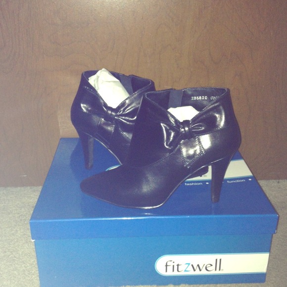 Black leather ankle boots