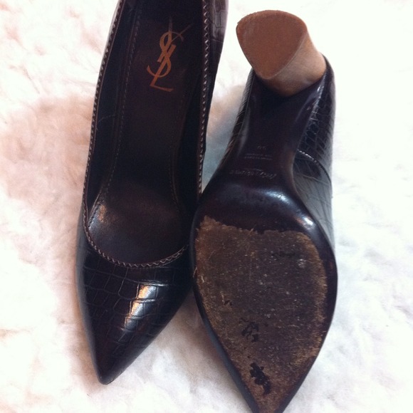 Authentic YSL Croc Embossed Heels! - Picture 3 of 4