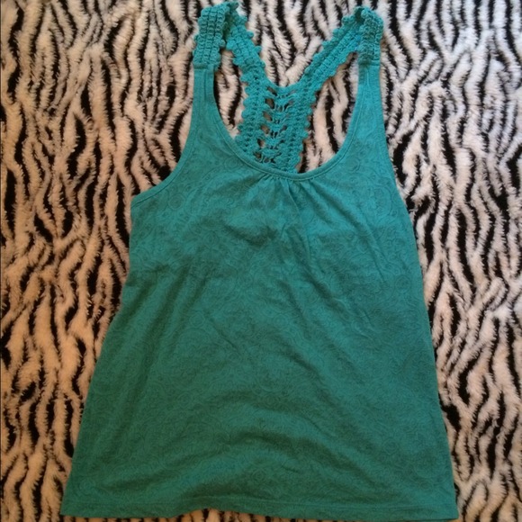 Turquoise burnout tank