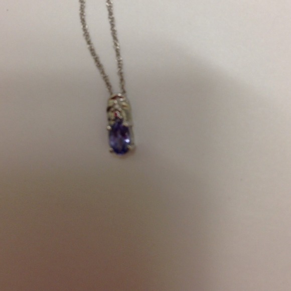 Tanzanite necklace, ring, and earring set - Picture 2 of 3