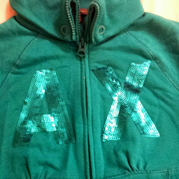 Teal half zip Armani exchange sweatshirt - Picture 2 of 2