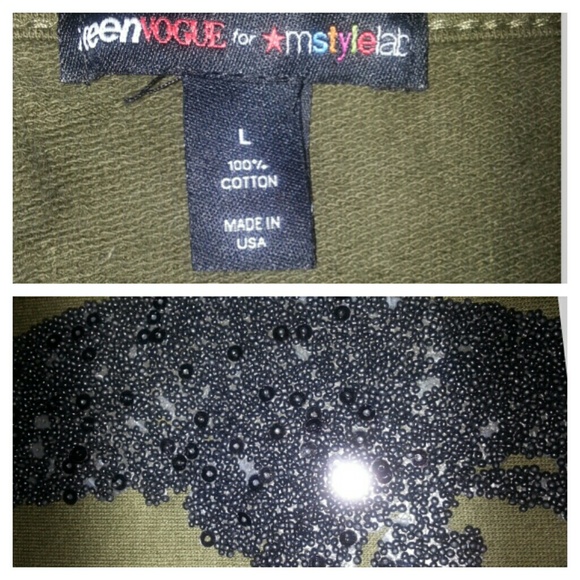 NWT Edgy Green Sleeveless Racer back skull tee - Picture 4 of 4