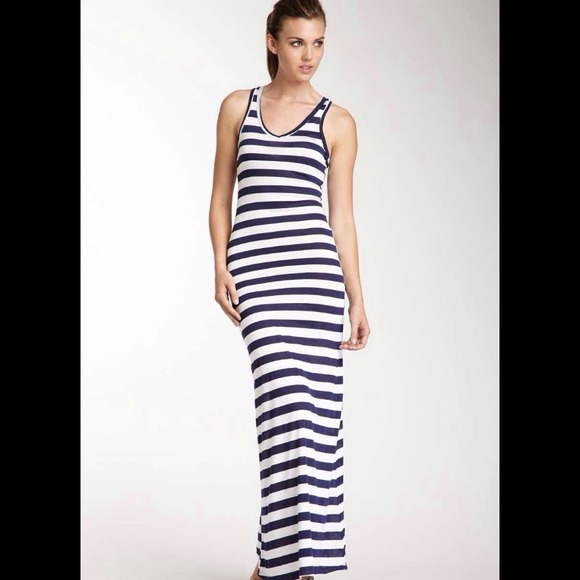 American Twist blue Striped Maxi Dress