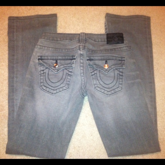 True Religion Billy Grey Crystal Jeans Size 26