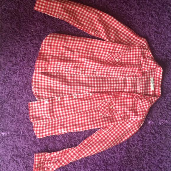 Red and white checkered flannel