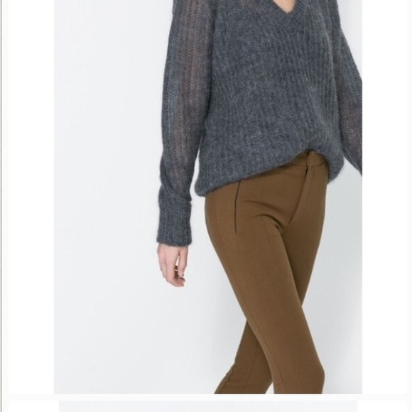 Zara Olive Legging Style Trousers - Picture 2 of 4