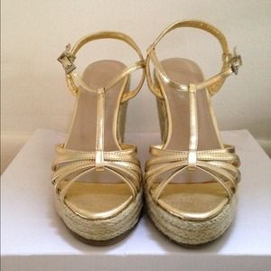 Gold/ beige wedge sandal from Victoria secret