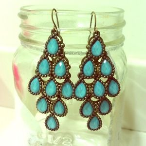 Blue dangly earrings