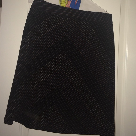 SOLD Pinstriped Brown Skirt - Picture 1 of 3
